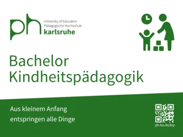 Vorderseite der Werbe-Postkarte für den Studiengang Kindheitspädagogik