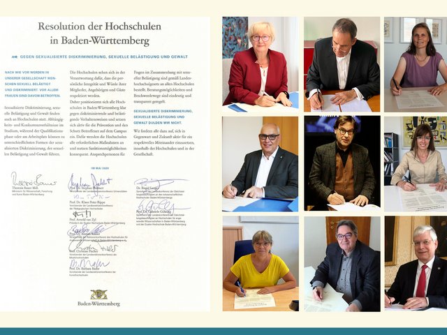 Unterzeichnung der Resolution gegen sexuelle Belästigung, Foto: MWK
