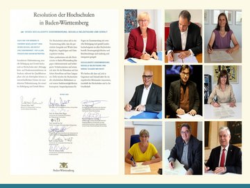 Unterzeichnung der Resolution gegen sexuelle Belästigung, Foto: MWK