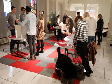 Präsentation der ökonomischen Lernspiele im museum x / Museum am Markt. Foto: Pädagogische Hochschule Karlsruhe