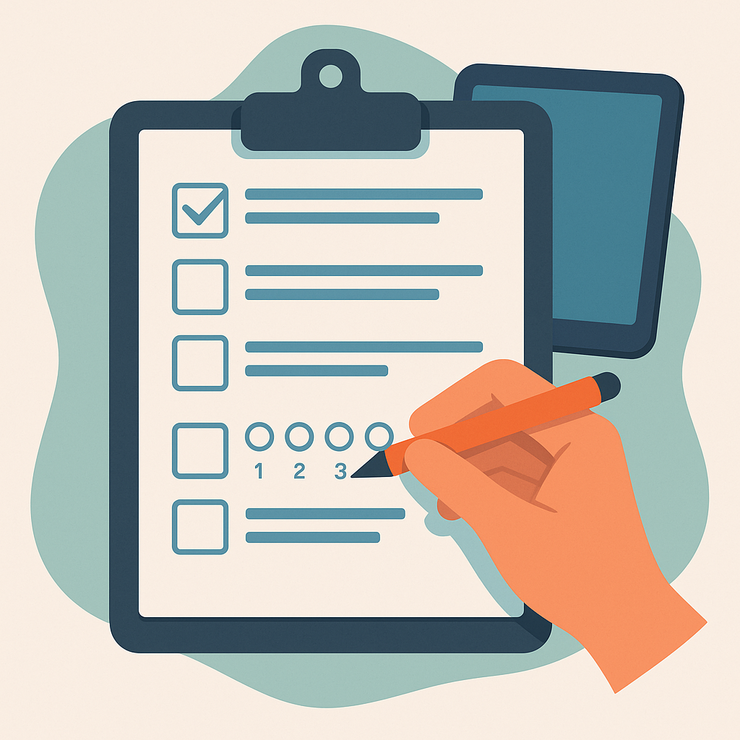 Symbolbild eines Fragebogens